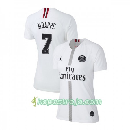 Billiga Fotbollströjor Paris Saint-Germain Mbappe 7 Jodan Vit Dam Tredje tröja 2018/19 Kortärmad